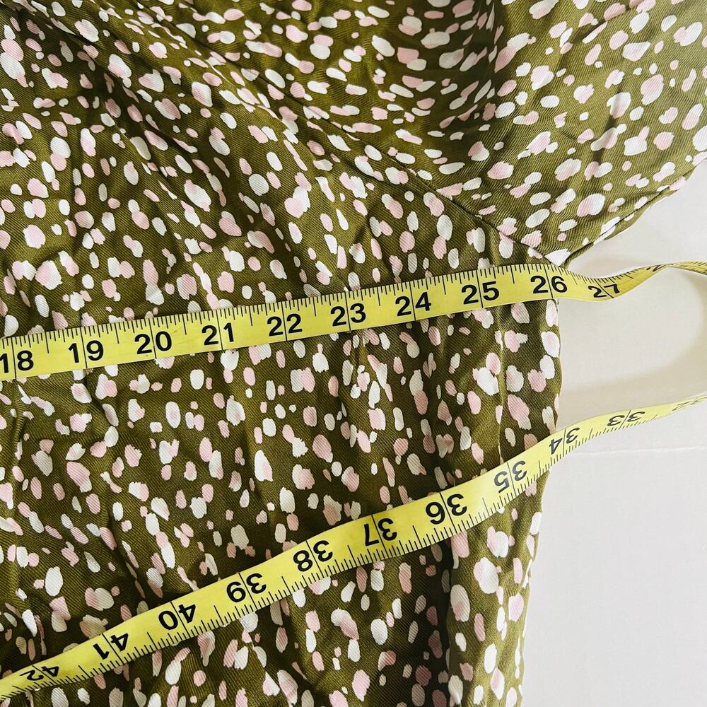 Eloquii Polka Dot Balloon Sleeves Cropped Top Size 22 NWT Green Ivory - Picture 6 of 7